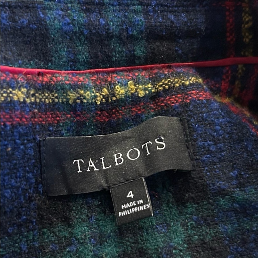 Talbots Plaid Multicolor Wool Blend Relaxed Boucle Blazer Size 4  P214019017 - Picture 13 of 13